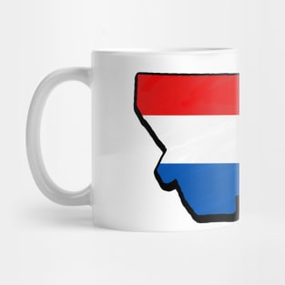 Red, White, and Blue Montana Outline Mug